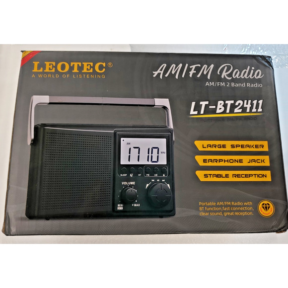 Portable AM FM Radio. Battery Operated or AC Power. BIG. Bluetooth / Audio Jack - Picture 2 of 16